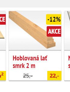 Hoblovaná lať smrk 2 m