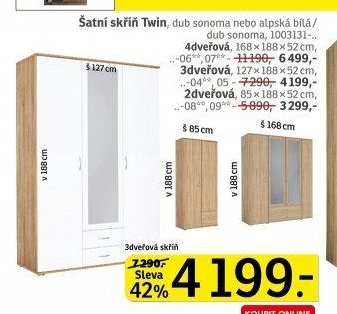 Šatní skříň Twin