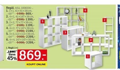 Regál, bílá, 1008336-..