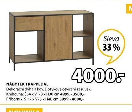 Nábytek TRAPPEDAL (knihovna a příborník)