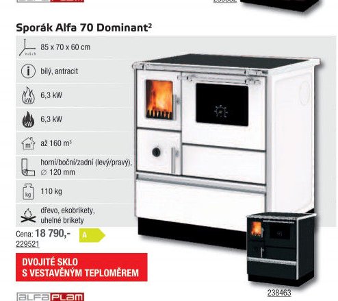 Sporák Alfa 70 Dominant