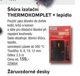 Šňůra izolační THERMOKOMPLET + lepidlo