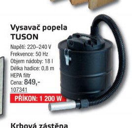 Vysavač popela TUSON