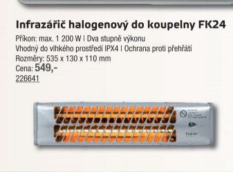 Infrazářič halogenový do koupelny FK24