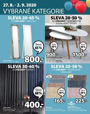 akční leták Jysk 27.8.2020-9.9.2020