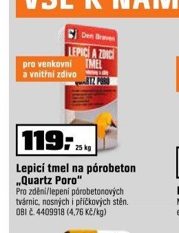 Lepicí tmel na pórobeton „Quartz Poro“