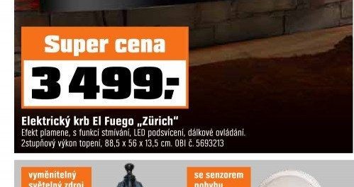 Elektrický krb El Fuego „Zürich“