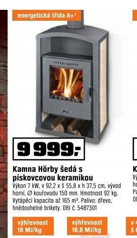 Kamna Hörby šedá s pískovcovou keramikou
