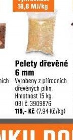 Pelety dřevěné 6 mm