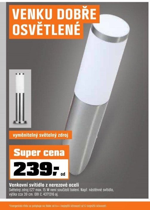 Venkovní svítidlo z nerezové oceli