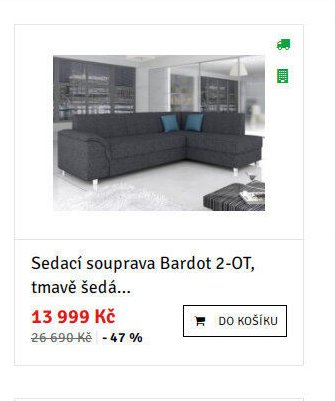 Sedací souprava Bardot 2-OT, tmavě šedá...