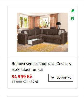 Rohová sedací souprava Costa, s rozkládací funkcí