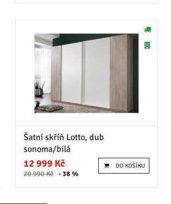 Šatní skříň Lotto, dub sonoma/bílá