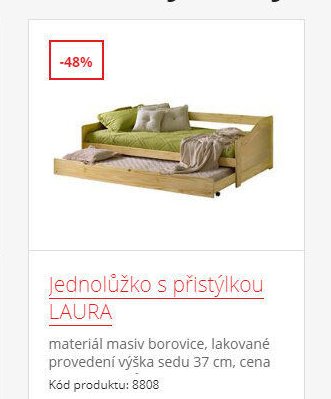 Jednolůžko s přistýlkou LAURA