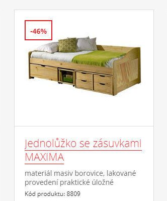 Jednolůžko se zásuvkami MAXIMA