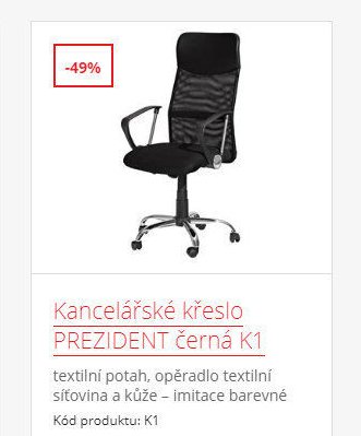 Kancelářské křeslo PREZIDENT černá K1