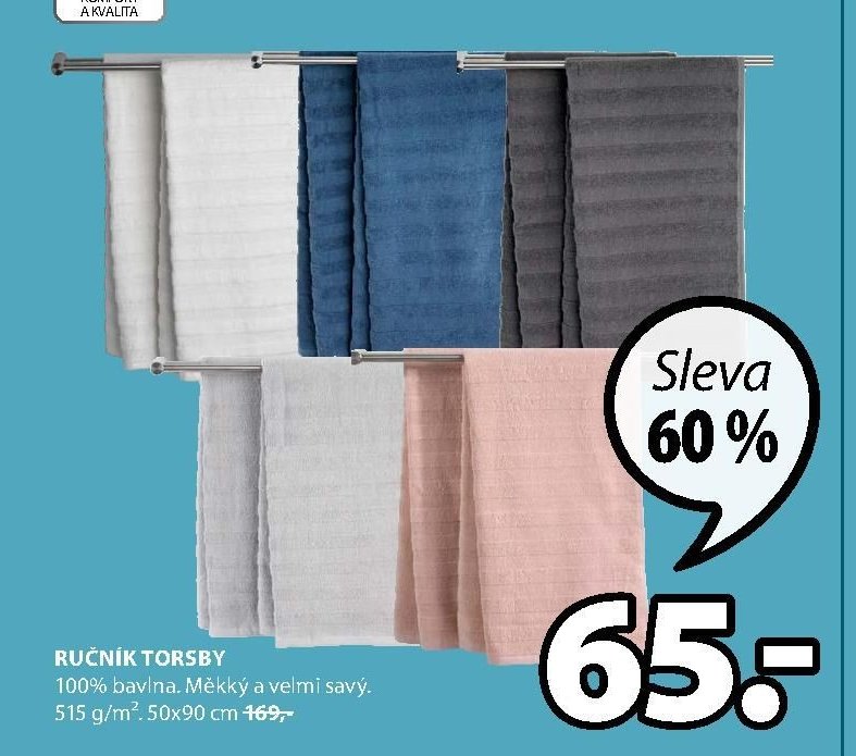 RUČNÍK TORSBY 100% bavlna, 50x90 cm