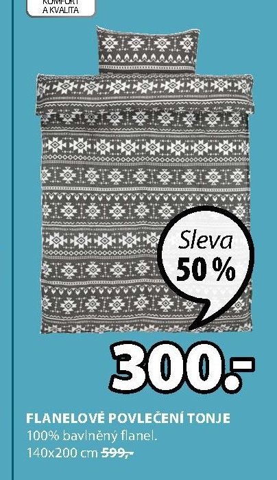 FLENELOVÉ POVLEČENÍ TONJE 100% bavlna, 140x200 cm