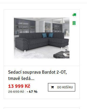 Sedací souprava Bardot 2-OT, tmavě šedá