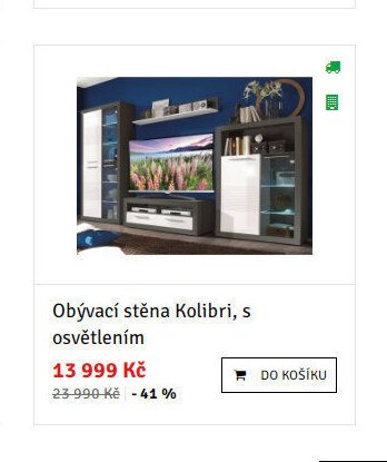 Obývací stěna Kolibri, s osvětlením