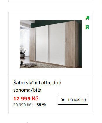 Šatní skříň Lotto, dub sonoma/bílá