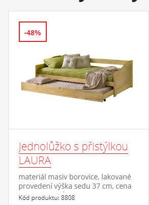 Jednolůžko s přistýlkou LAURA