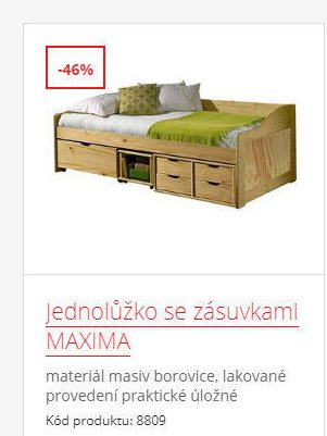 Jednolůžko se zásuvkami MAXIMA