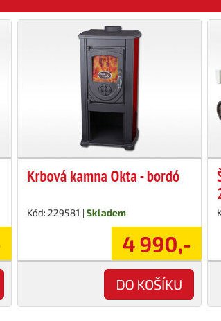 Krbová kamna Okta - bordó