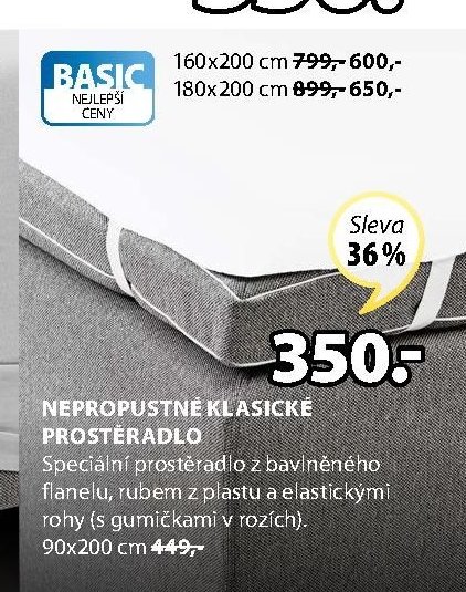 Nepropustné klasické prostěradlo