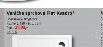 Vanička sprchová Flat Kvadro