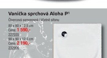 Vanička sprchová Aloha P