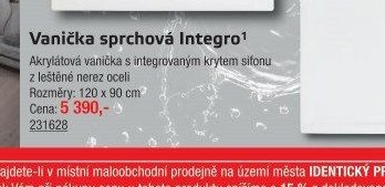 Vanička sprchová Integro