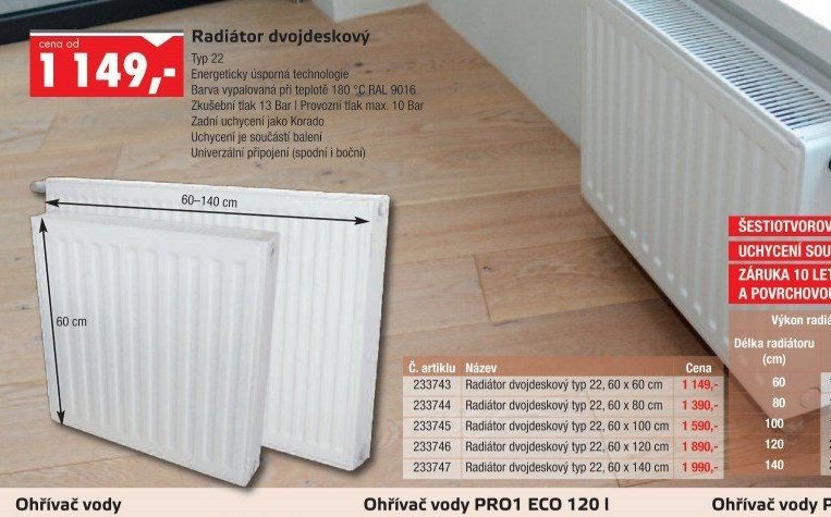 Radiátor dvojdeskový