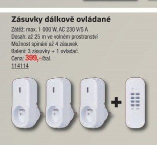Zásuvky dálkově ovládané