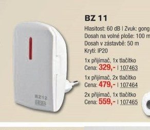 BZ 11 (1x přijímač, 1x tlačítko)