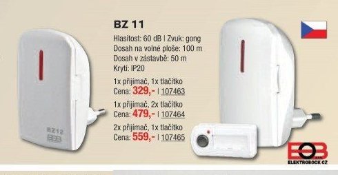 BZ 11 (2x přijímač, 1x tlačítko)