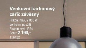 Venkovní karbonový zářič závěsný