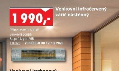 Venkovní infračervený zářič nástěnný
