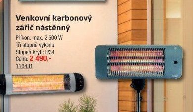 Venkovní karbonový zářič nástěnný