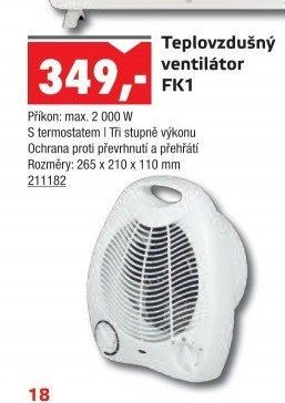 Teplovzdušný ventilátor FK1