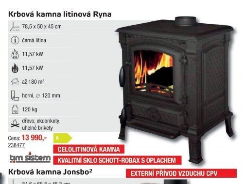 Krbová kamna litinová Ryna