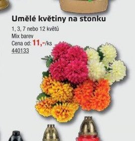 Umělé květiny na stonku