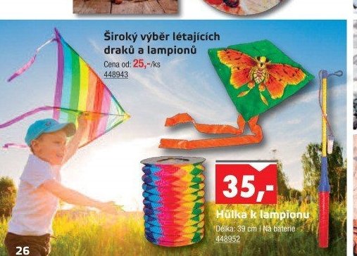 Široký výběr létajících draků a lampionů