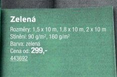 Tkanina stínicí Zelená