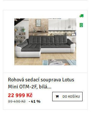 Rohová sedací souprava Lotus Mini OTM-2F, bílá...