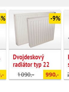 Dvojdeskový radiátor typ 22