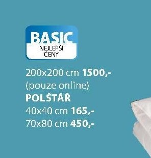 BASIC POLŠTÁŘ (200x200 cm, 40x40 cm, 70x80 cm)