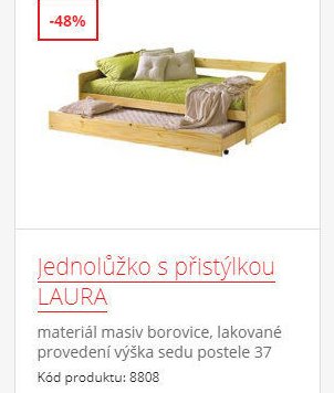 Jednolůžko s přistýlkou LAURA
