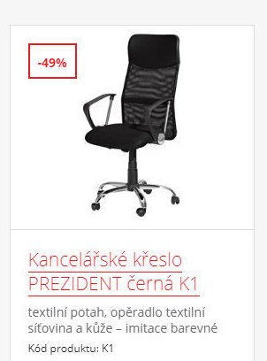 Kancelářské křeslo PREZIDENT černá K1
