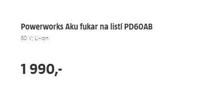 Powerworks Aku fukar na listí PD60AB